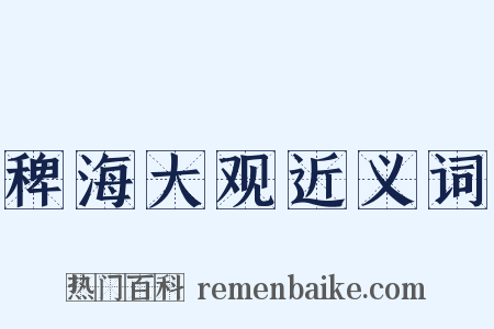 稗海大观近义词是什么意思的图片